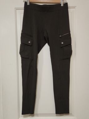 Express Dark Green Cargo Skinny Jumpsuit-Style Pants